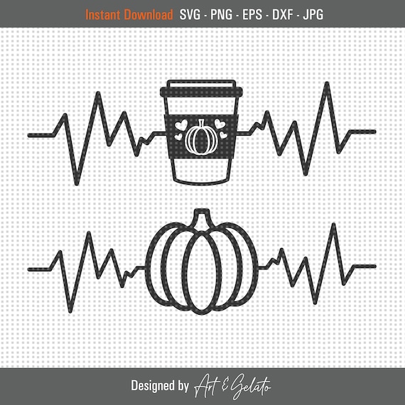 Pumpkin Spice Latte Heartbeat EKG Fall Coffee Lover Graphic Poster