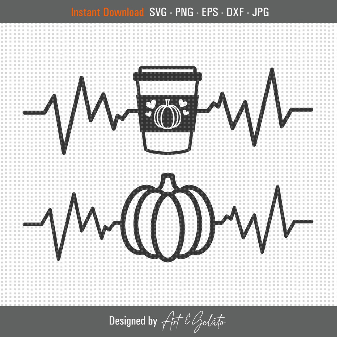 Pumpkin Spice Latte Heartbeat EKG Fall Coffee Lover Graphic Poster