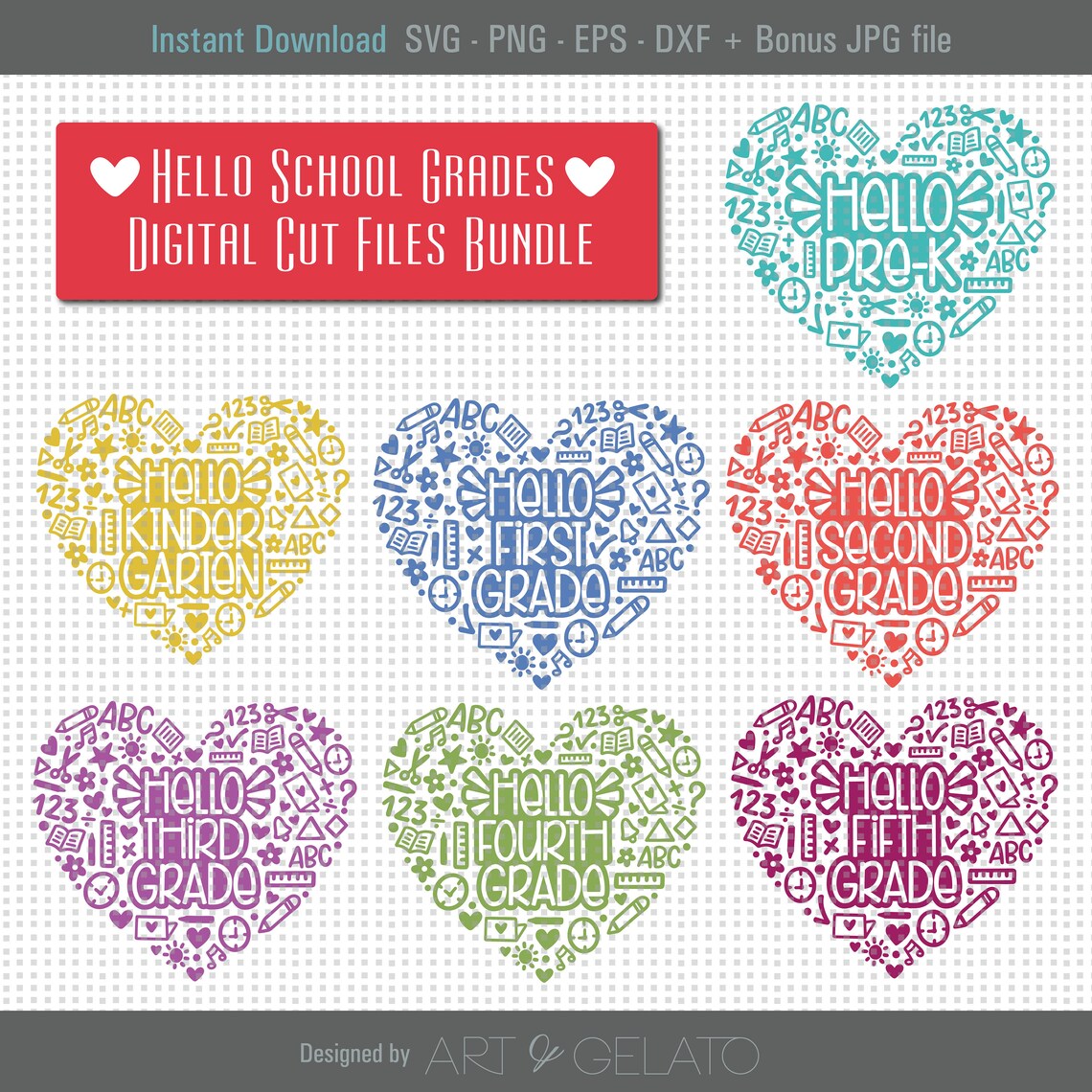 Hello School Grades Bundle, Back To School Poster