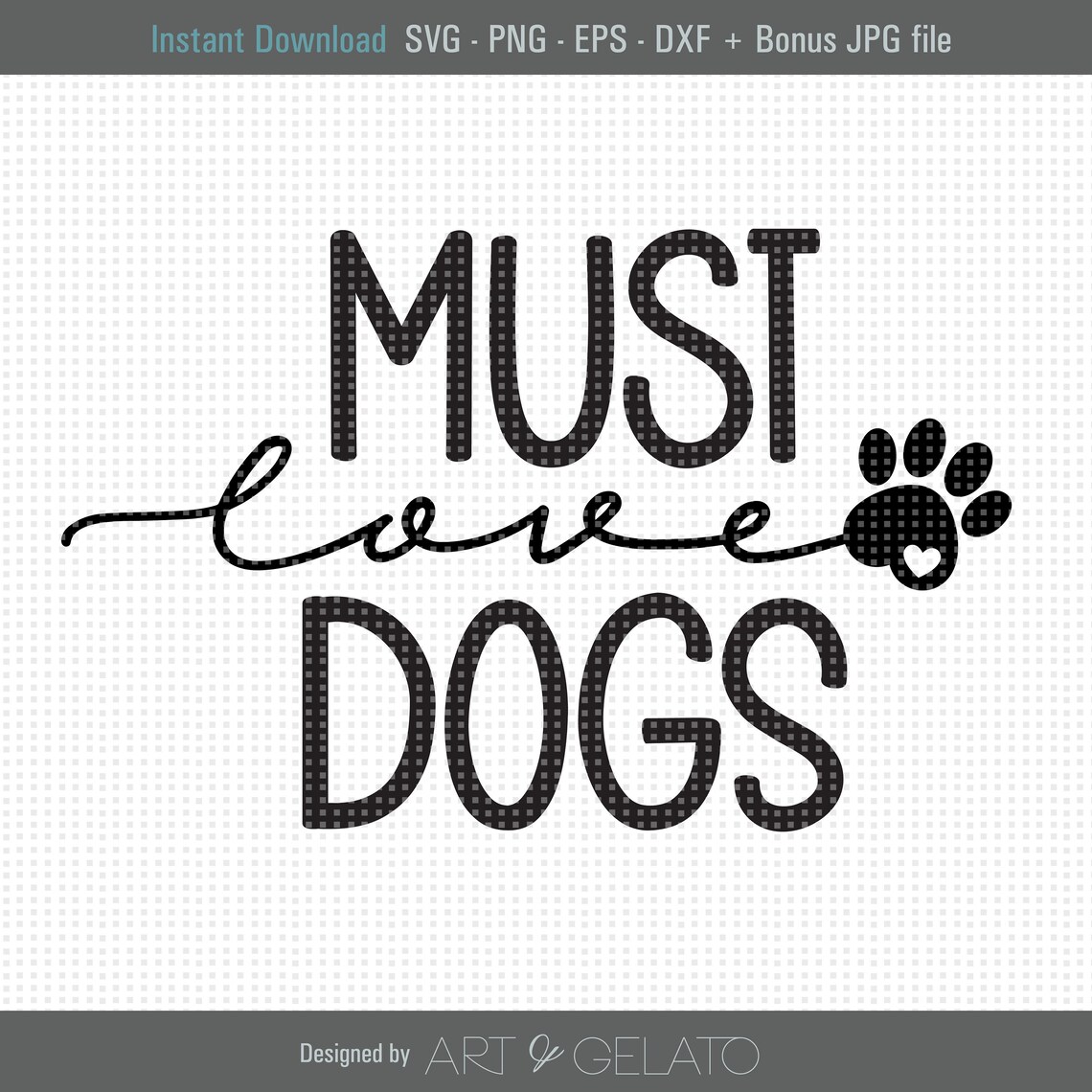Must Love Dogs Paw Heart Dog Sign Art Print
