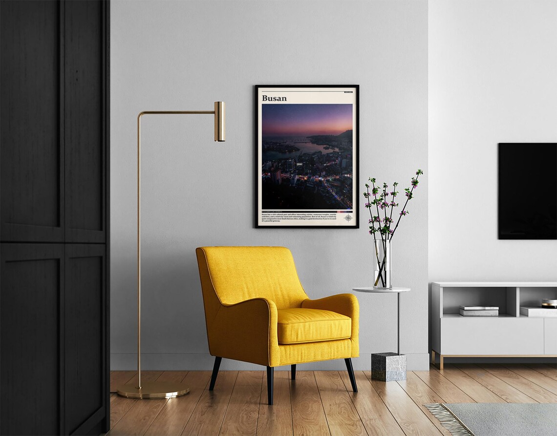 Busan South Korea Night Harbor Aerial City Lights Asia Travel Poster - Image 2