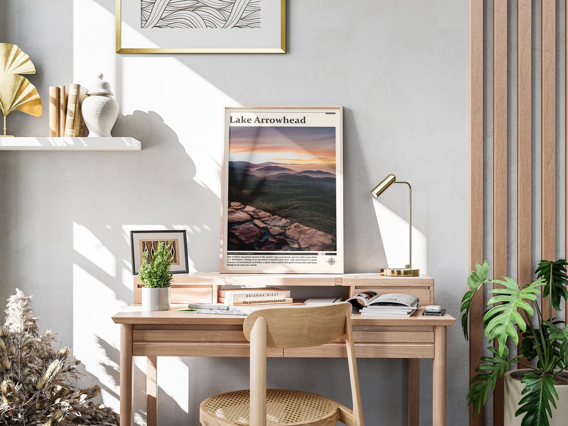 Lake Arrowhead Mountain Sunset Ridge California Travel Poster - Image 4