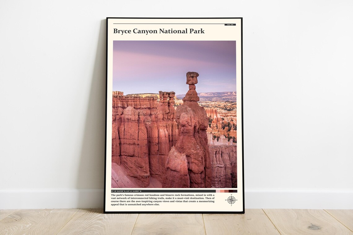 Bryce Canyon National Park Utah Hoodoo Amphitheater Sunset Poster