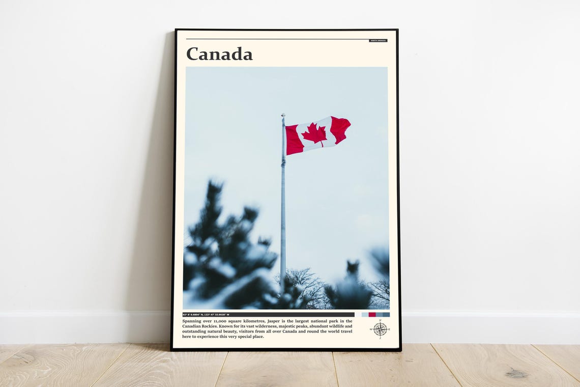 Canada Maple Leaf Flag Flying Outdoor Sky Photography Poster