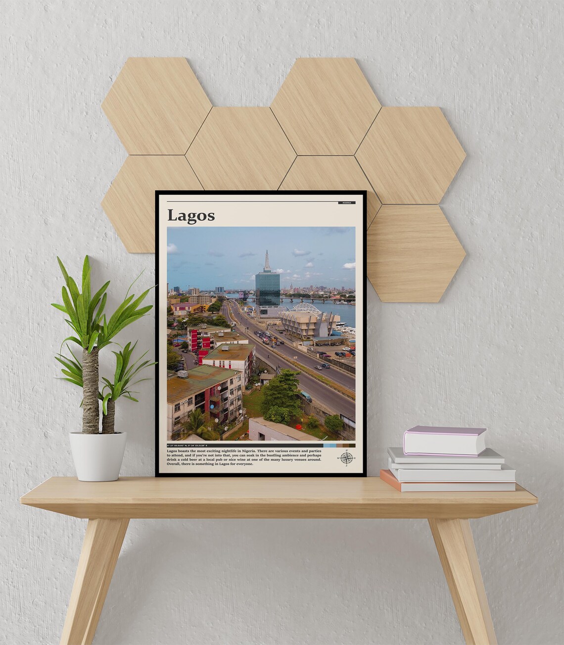 Lagos Nigeria Aerial City Skyline Lagoon Africa Urban Travel Poster - Image 4
