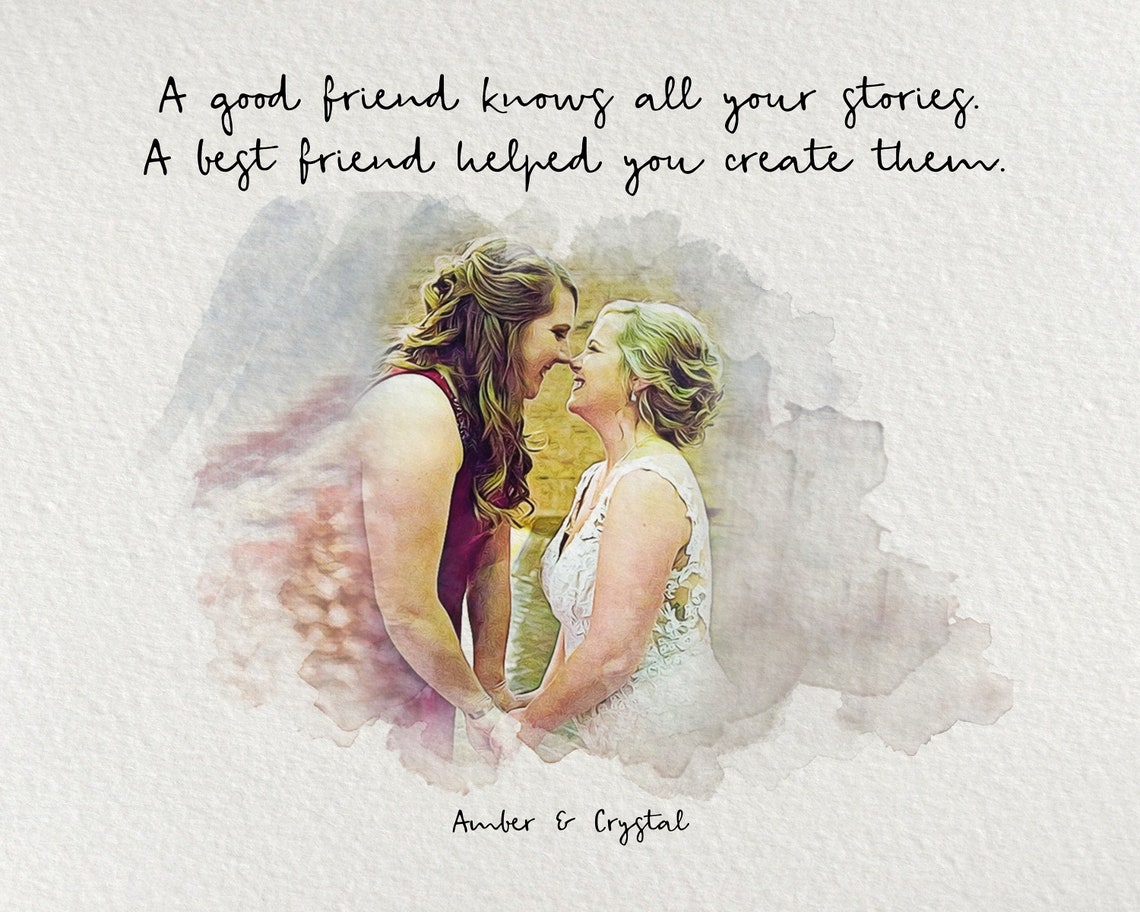 Personalised Best Friend Print Best Friend Gift Best Friend Portrait Friendship Gift Birthday Bestie Gifts Birthday Gift For Her - Image 6