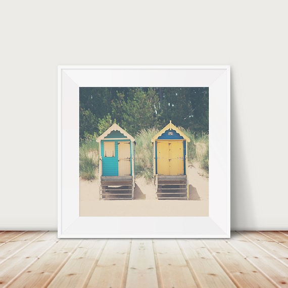 Wells Next The Sea Norfolk Colorful Beach Huts On Sand Poster