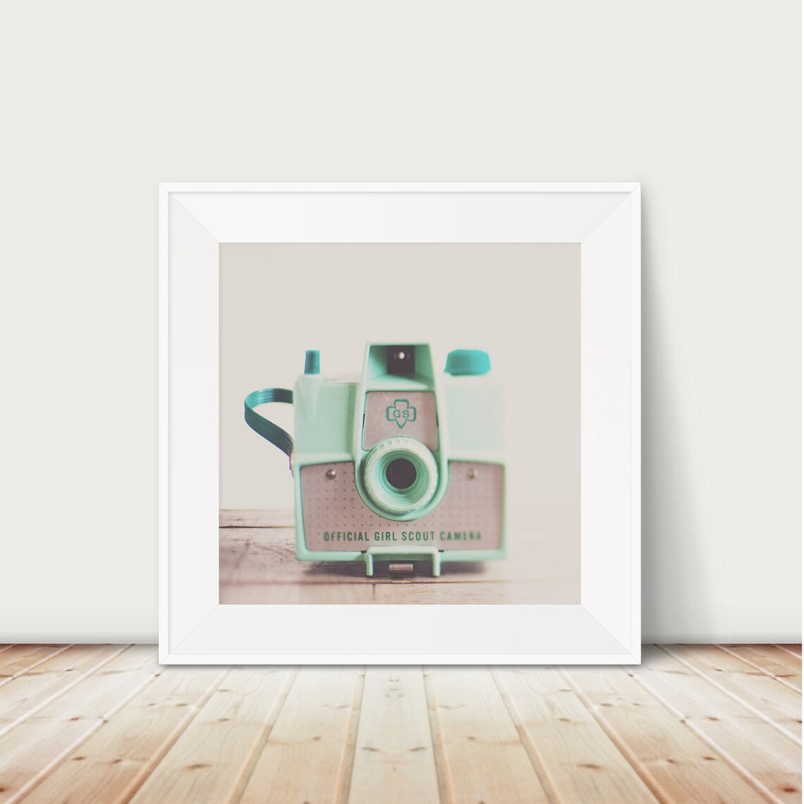Mint Green Vintage Official Girl Scout Box Camera Photography Poster