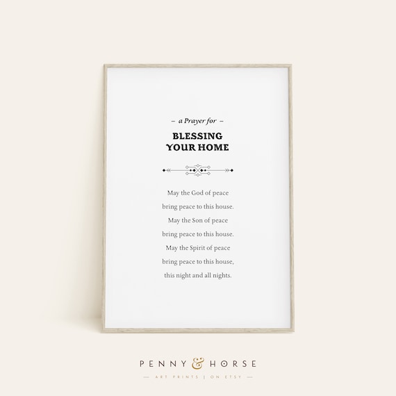 Blessing Your Home Prayer Poster Christian Faith House Wall Decor