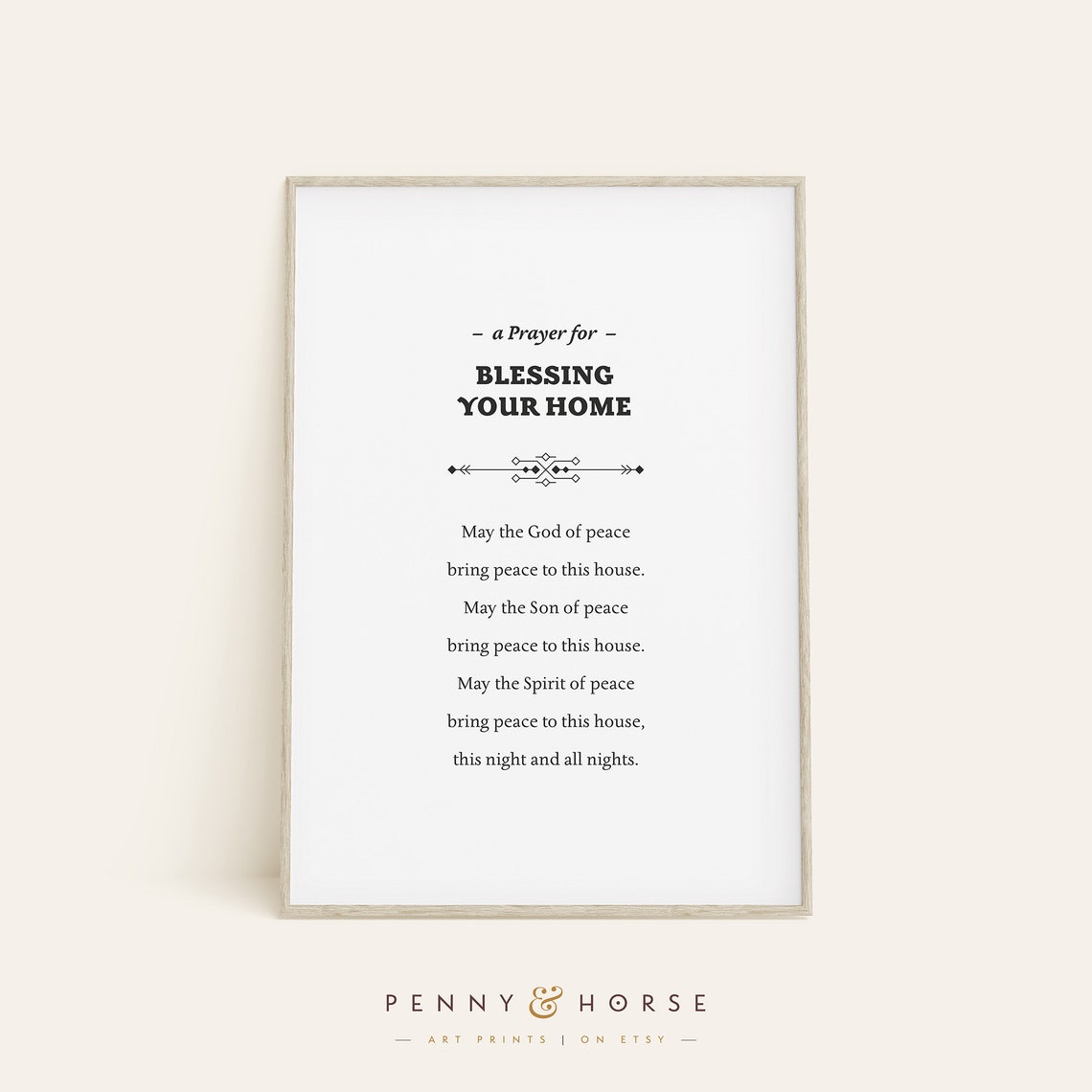 Blessing Your Home Prayer Poster Christian Faith House Wall Decor