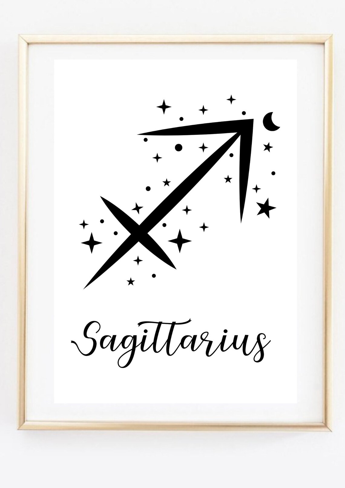 Sagittarius Zodiac Symbol Starry Script Celestial Astrology Wall Poster - Image 3