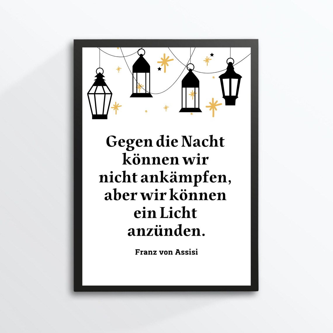 Francis of Assisi Light a Lamp Quote Lanterns Typography Poster