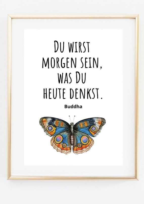 Din A4 Art Print Without Frame Saying Quote Buddha You Will Be Tomorrow What You Think Today Motivation Encouragement Success Image Poster