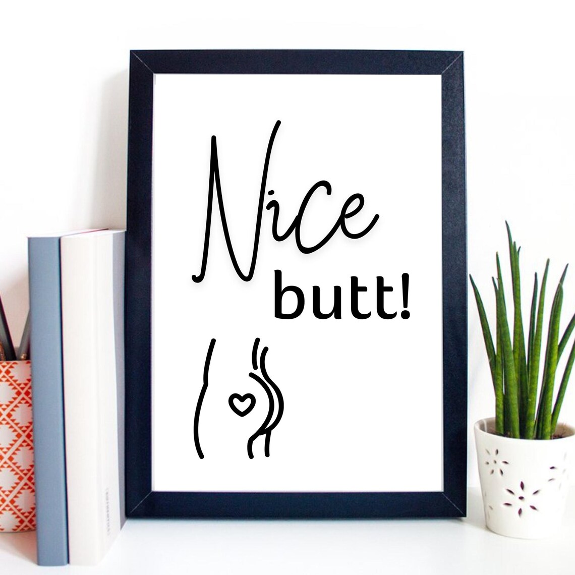 Nice Butt Funny Bathroom Quote Print Minimalist Guest WC Wall Poster - Image 2