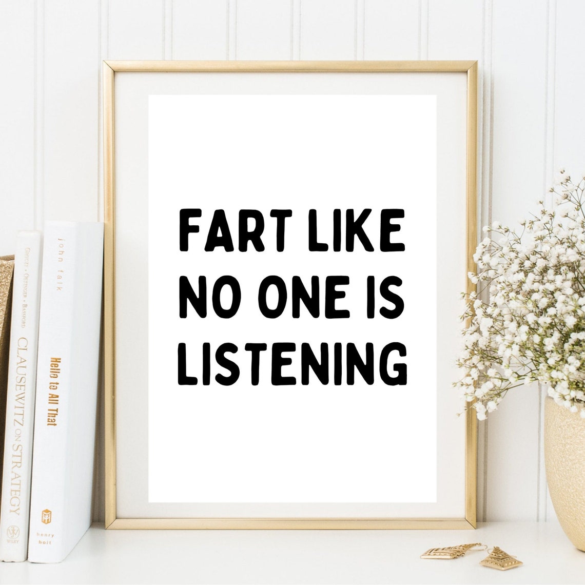 Din A4 Art Print Without Frame Saying Fart Like No One Is Listening Wc Toilet Toilet Bathroom Bathroom Guest Wc Fart Picture Poster Gift - Image 3