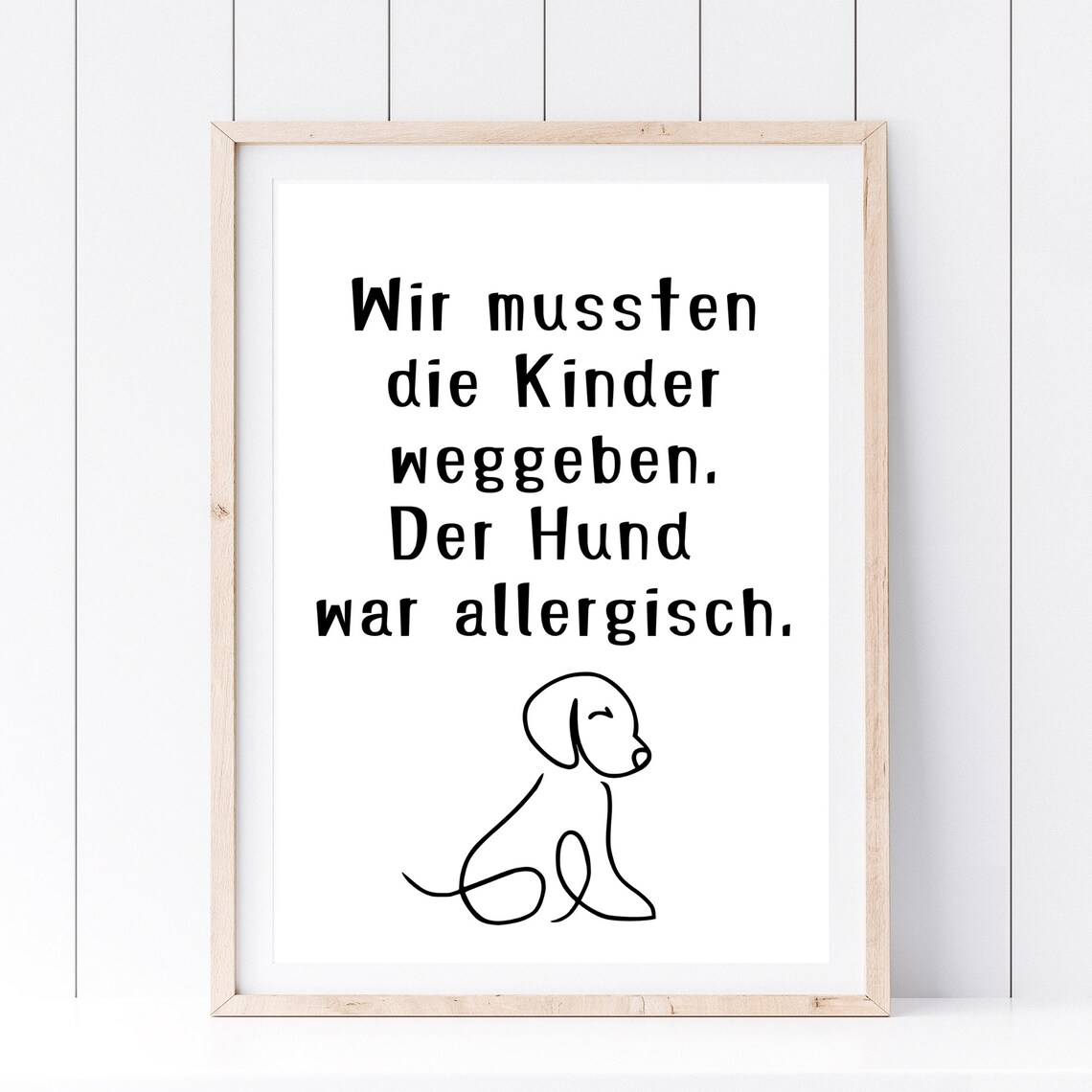 Funny Dog Quote German Minimalist Puppy Humor Animal Wall Art