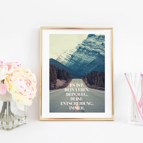 Din A4 Art Print Unframed Saying Its Your Life Your Way Motivation Typography Freedom Image Poster Gift