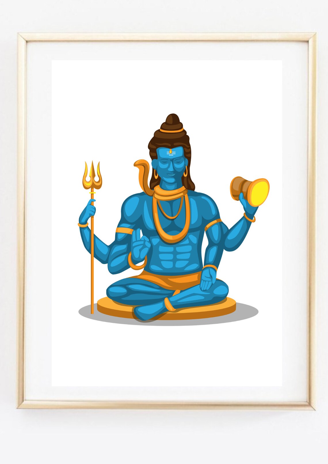 Lord Shiva Meditating Trident Blue God Hindu Yoga Spiritual Poster - Image 3