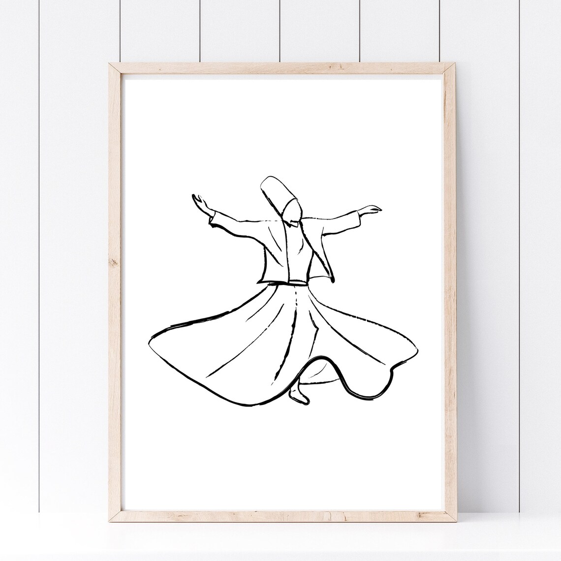 Dancing Dervish Sufi Sketch, Poster Print