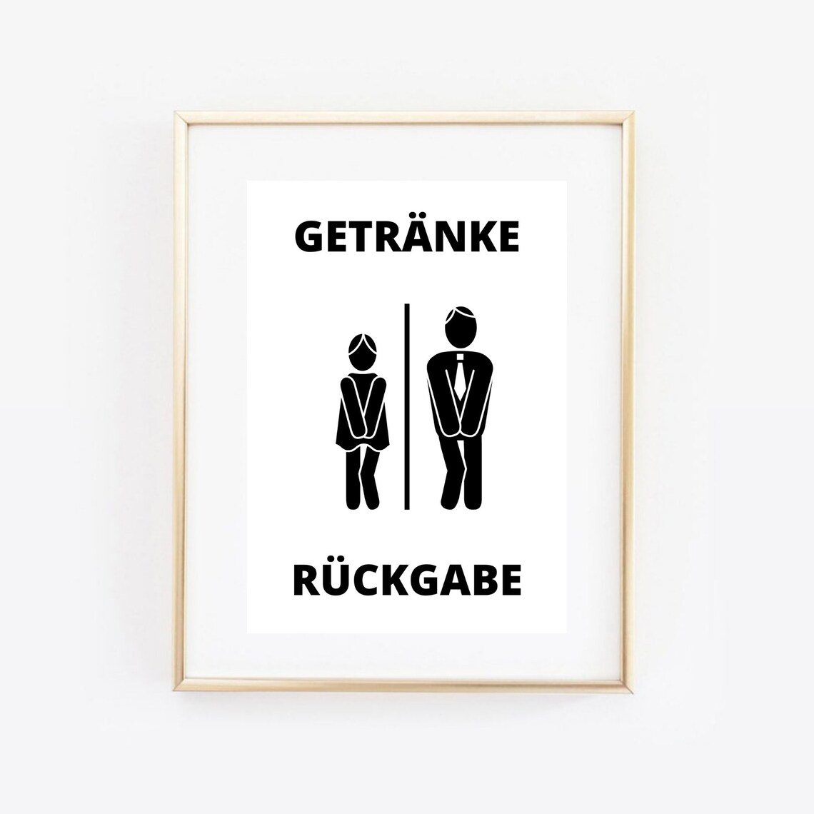 Getranke Ruckgabe Funny German Bathroom Toilet Humor Sign Wall Poster