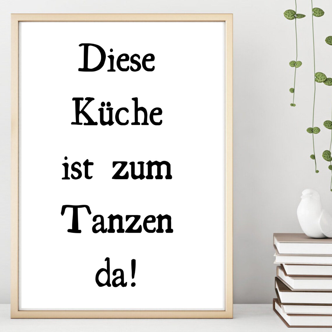 Kitchen Is For Dancing Funny German Kitchen Saying Typography Poster Print - Image 2