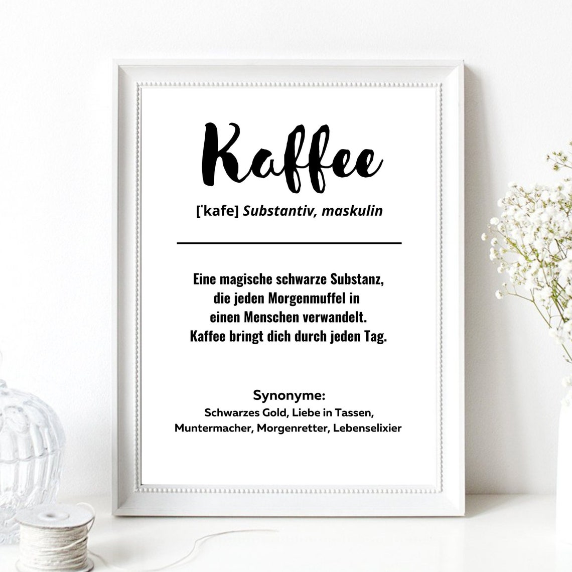Art Print Din A4 Definition Coffee Coffee Love Coffee Gift Print Poster Picture Without Frame