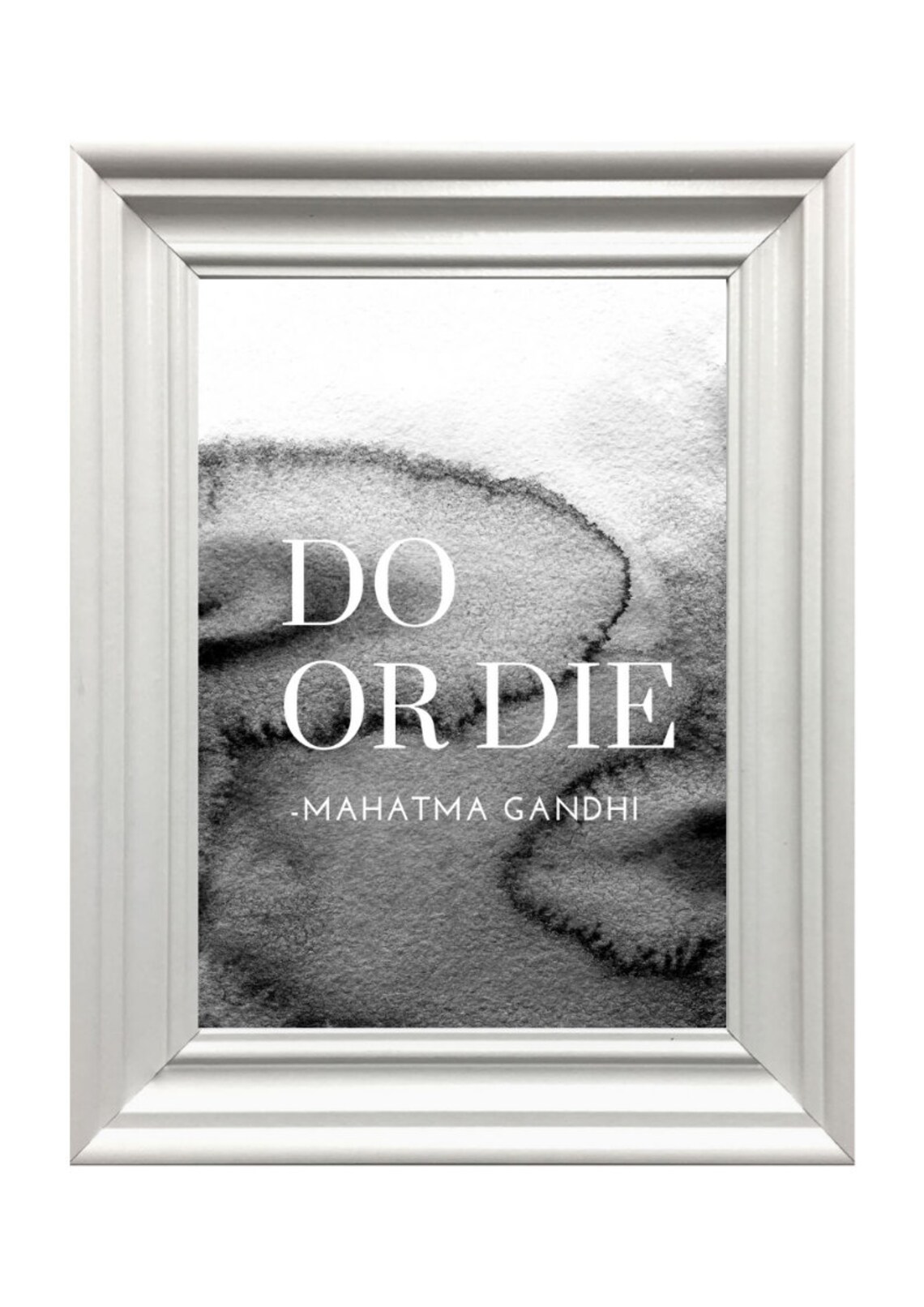 Do Or Die Mahatma Gandhi Quote Black Watercolor Motivation Poster - Image 3