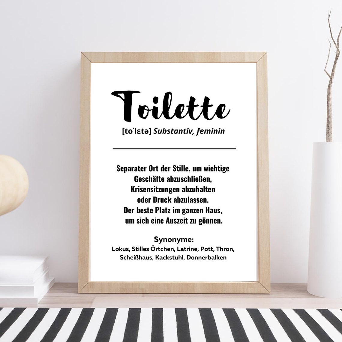 Toilette Definition German Bathroom Quote Funny Dictionary Word Poster