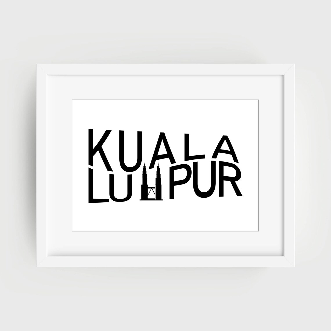 Kuala Lumpur Malaysia Petronas Towers Typography Travel Poster - Image 3