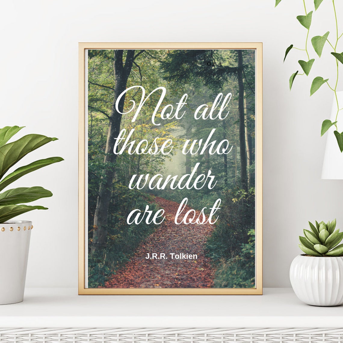 Not All Those Who Wander Are Lost Tolkien Forest Path Quote Poster - Image 2