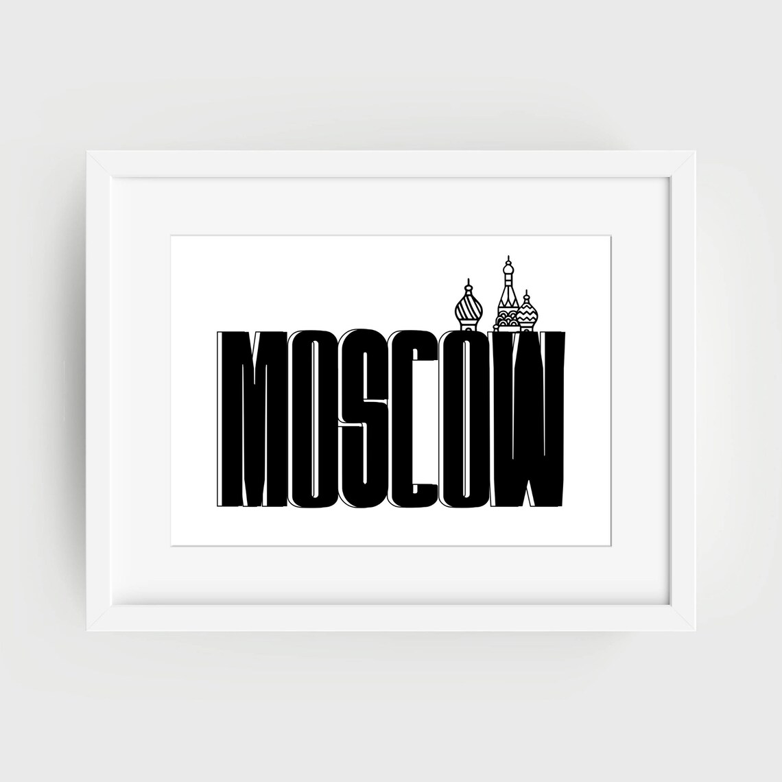 Moscow Russia St Basils Cathedral Bold Typography Travel Poster - Image 3