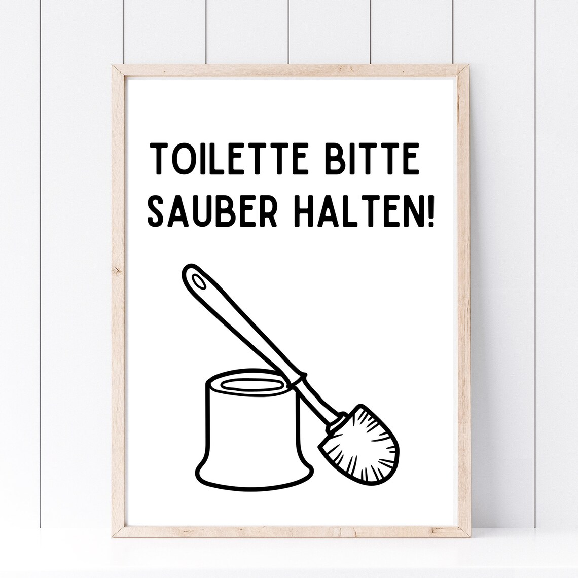 Please Keep The Toilet Clean Funny German Bathroom Saying Wall Poster - Image 2