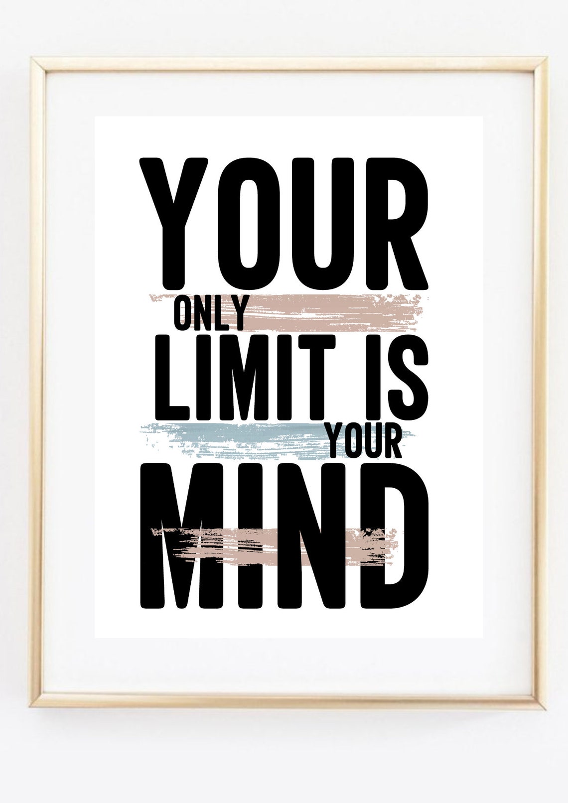 Your Only Limit Is Your Mind Bold Typography Motivational Wall Poster - Image 3