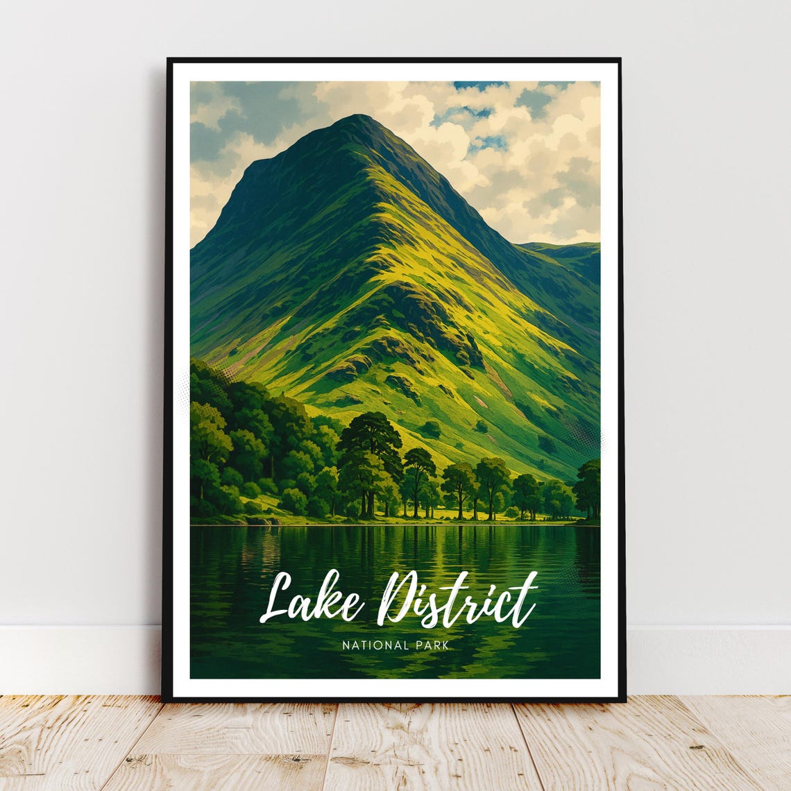Lake District National Park England Mountain Lake Travel Poster