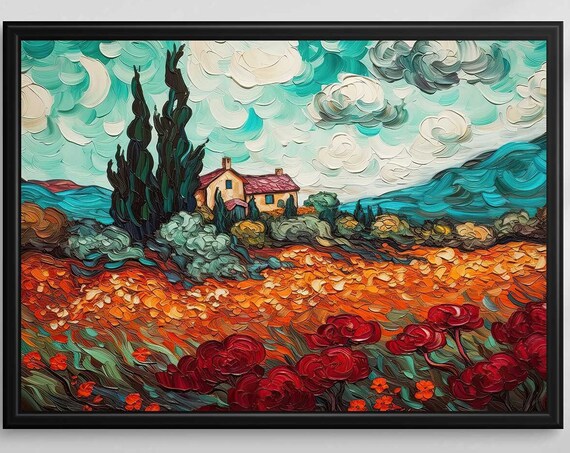 Vintage Landscape Painting Van Gogh Print Wall Art 104