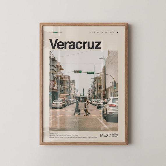 Veracruz Mexico Historic City Street Travel Photography Poster