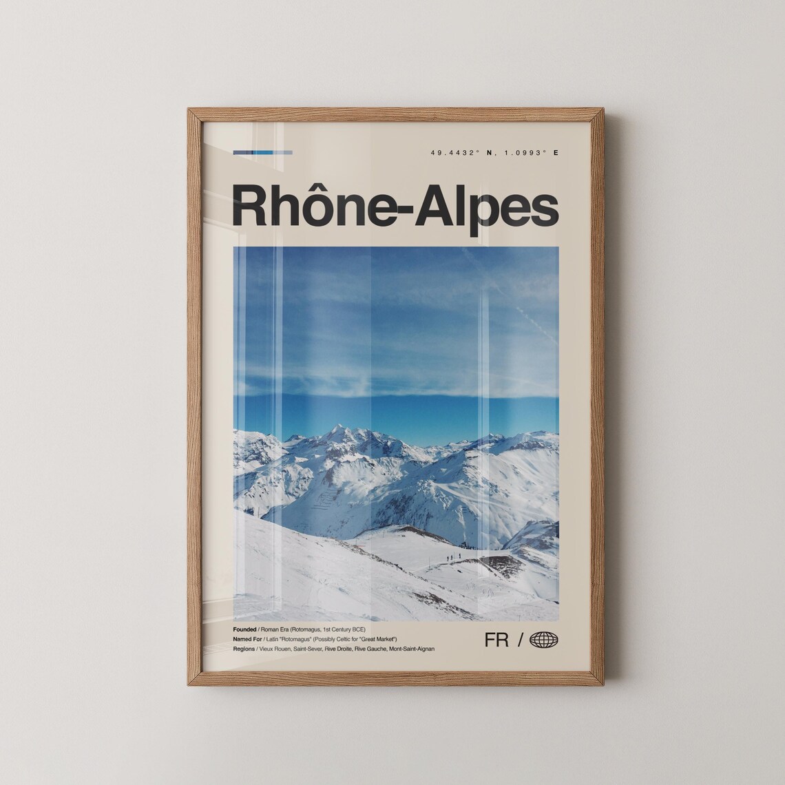 Rhone Alpes Print Rhnealpes Wall Art Poster Photo Dcor Map