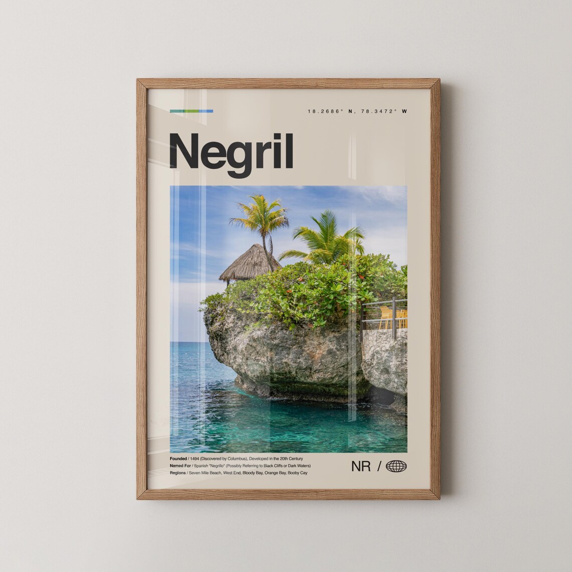 Negril Jamaica Travel Poster, Westmoreland Hanover
