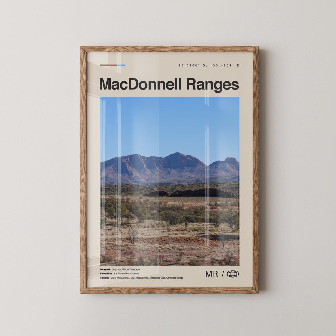 MacDonnell Ranges Australia Desert Peaks Red Centre Travel Poster