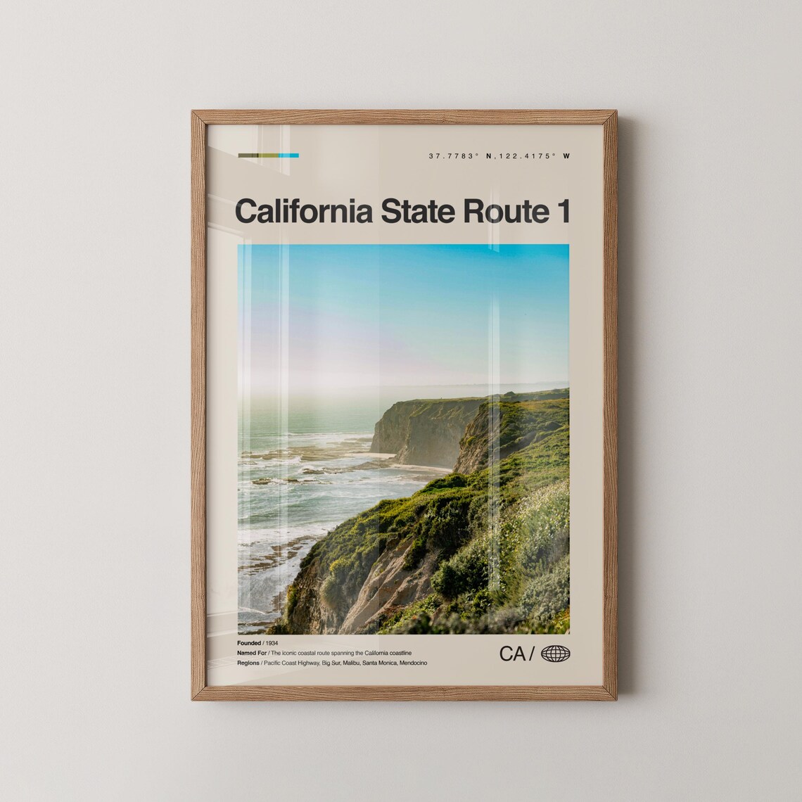 California State Route 1 Travel Poster Big Sur Coastal Cliffs Photo