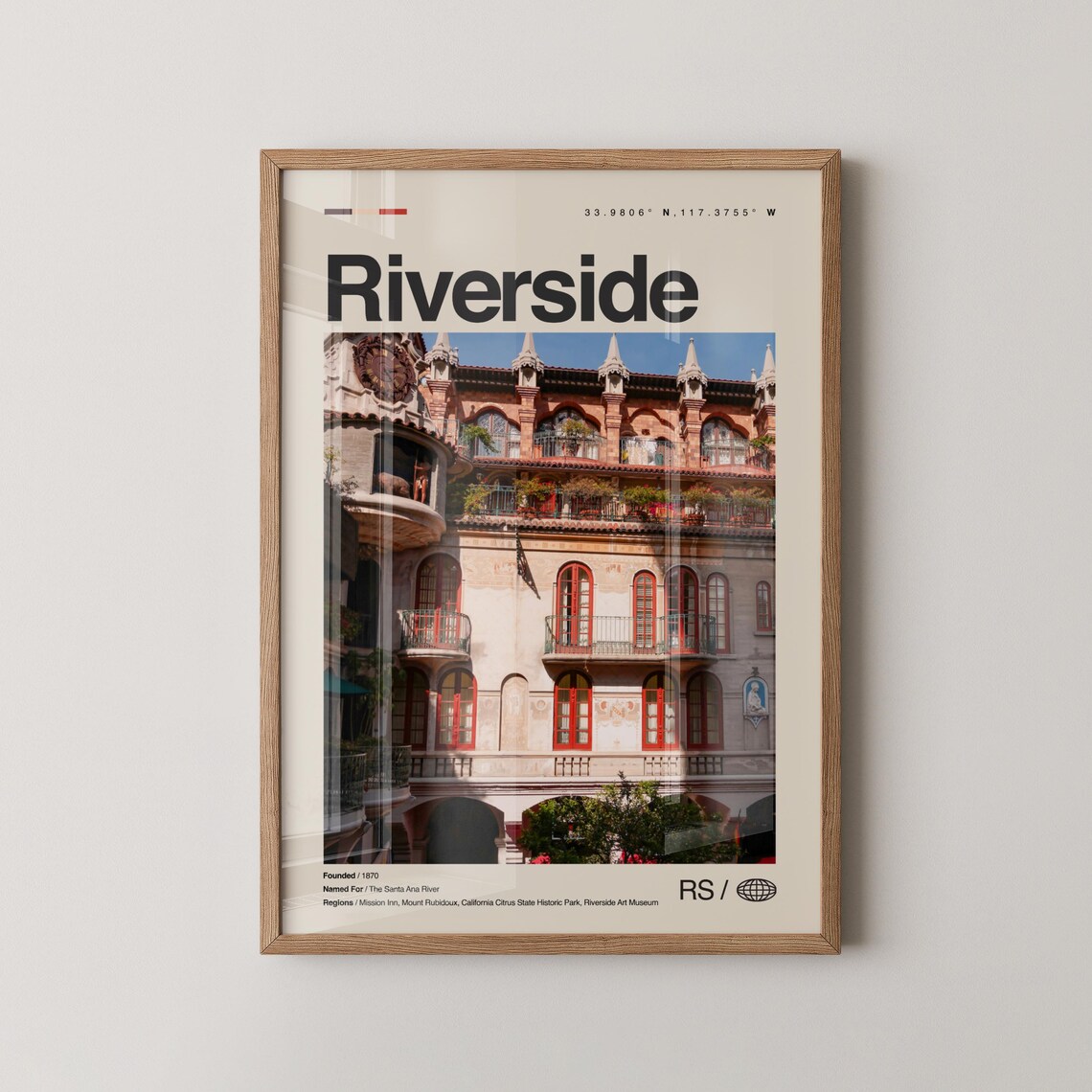 Riverside California Mission Inn Historic Courtyard Travel Poster