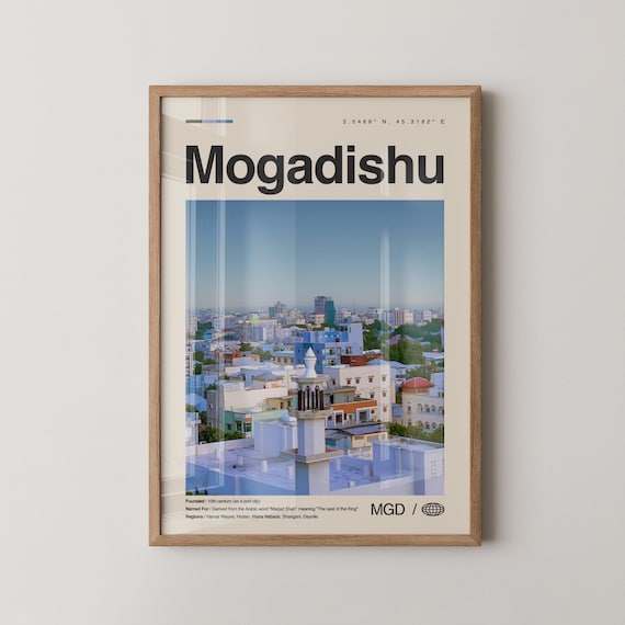 Mogadishu Somalia Old Town City Photo Minimalist Travel Poster