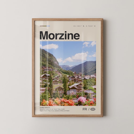 Morzine Print Wall Art Poster Photo Dcor Map France