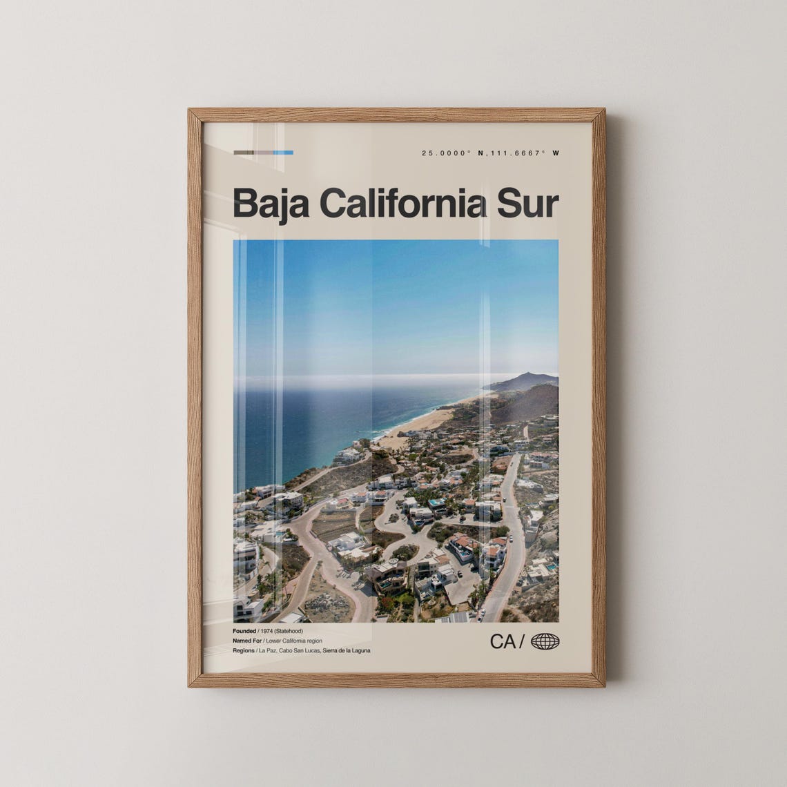 Baja California Sur Coast Aerial View Mexico Getaway Travel Poster