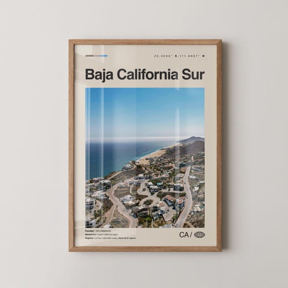 Baja Sur Print Mexico Wall Art Poster Photo Cabo San Lucas