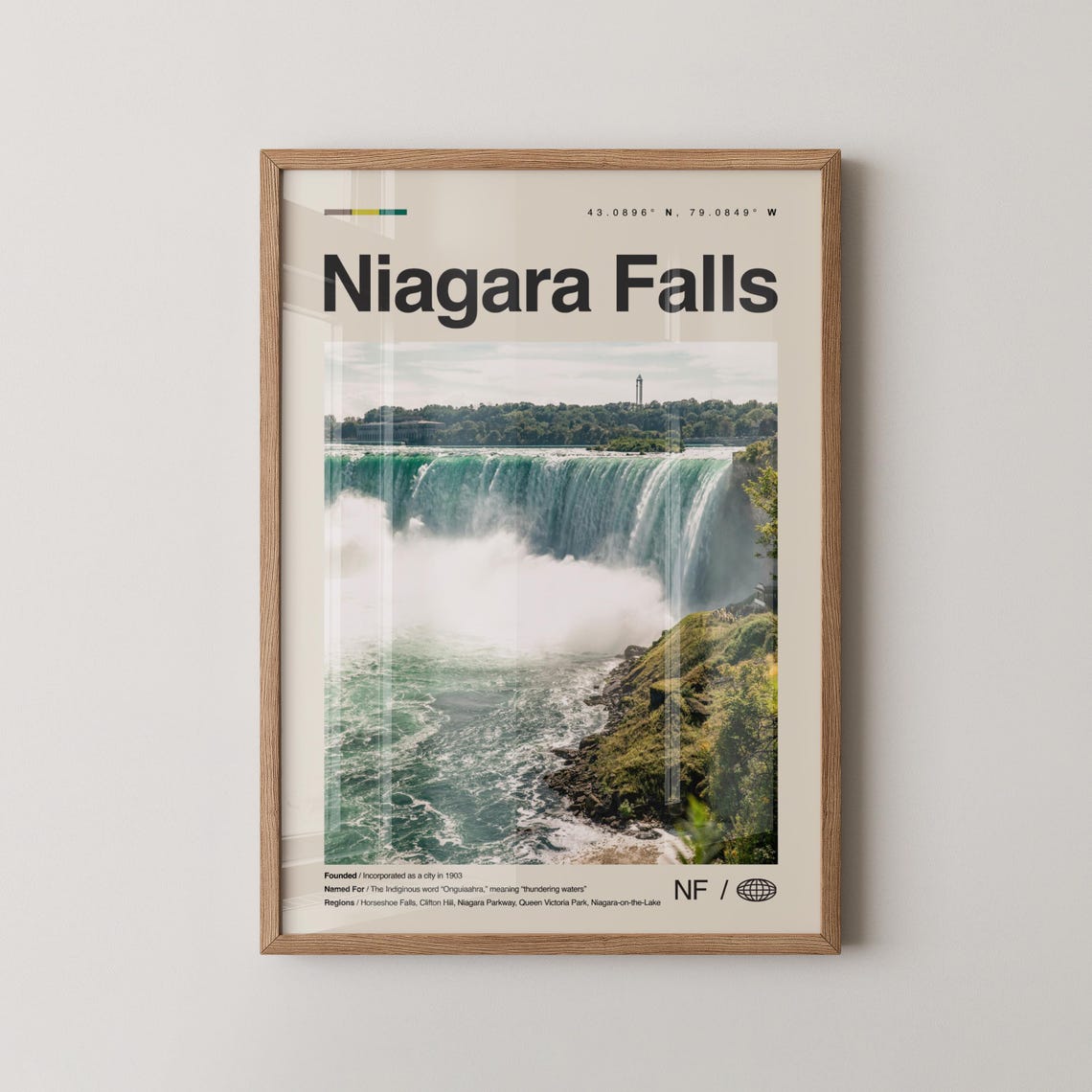 Niagara Falls Horseshoe Falls Canada Nature Photo Travel Poster