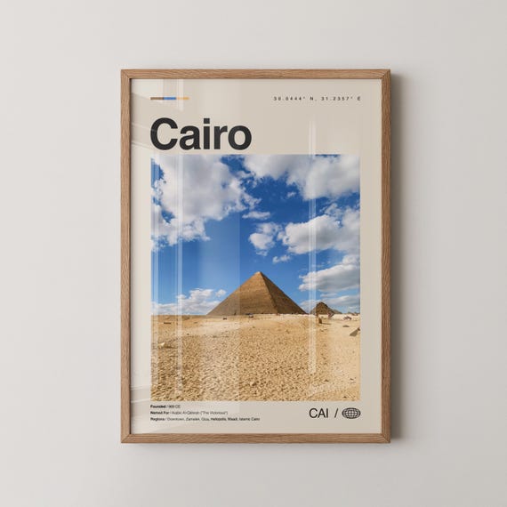Cairo Print No 1 Wall Art Poster Photo Decor City Egypt Giza