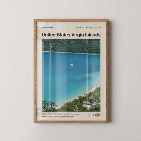 United States Virgin Islands Print Us Wall Art Usvi St Thomas Croix Caribbean