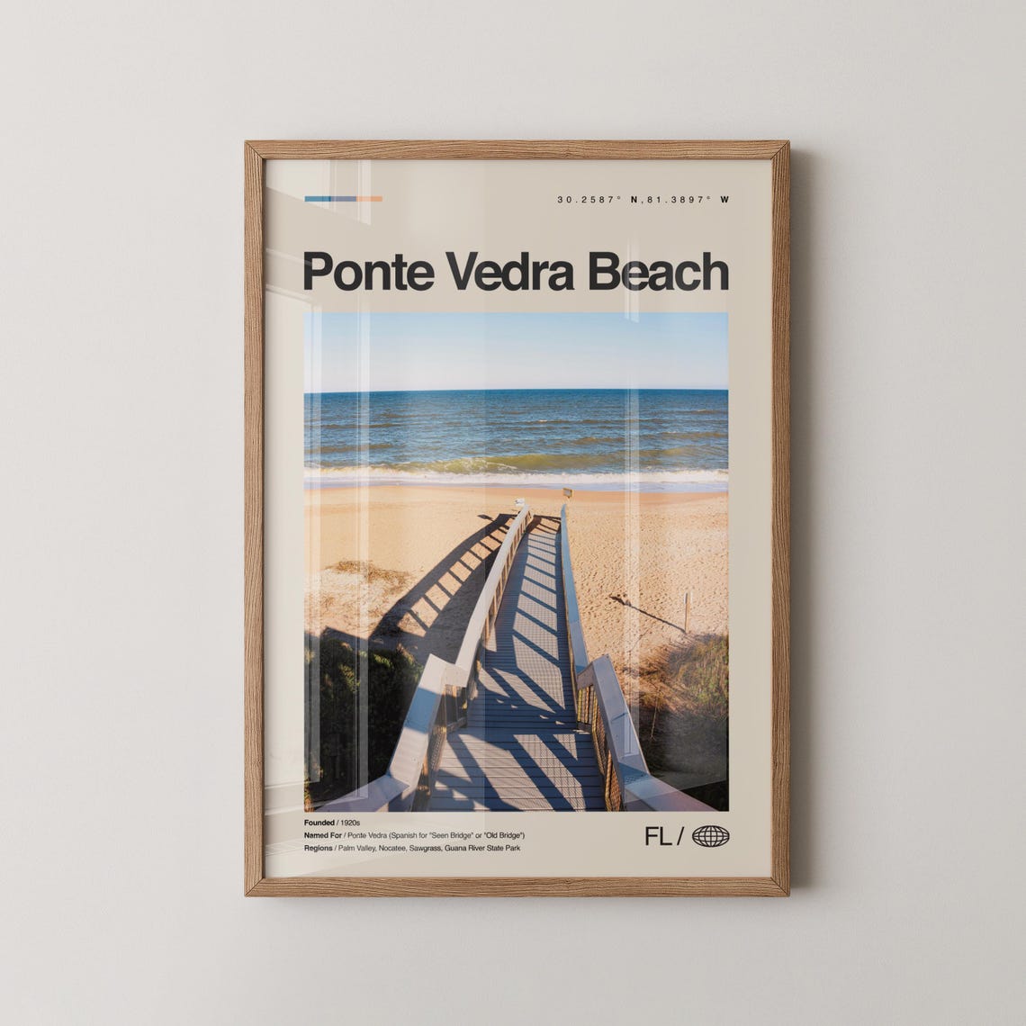 Ponte Vedra Beach Florida Dune Boardwalk Ocean Travel Poster