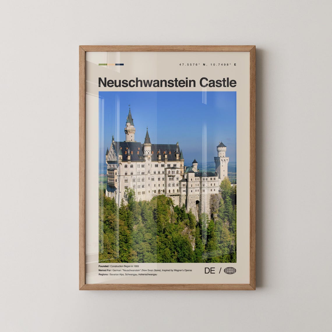 Neuschwanstein Castle Bavarian Alps Fairytale German Travel Poster